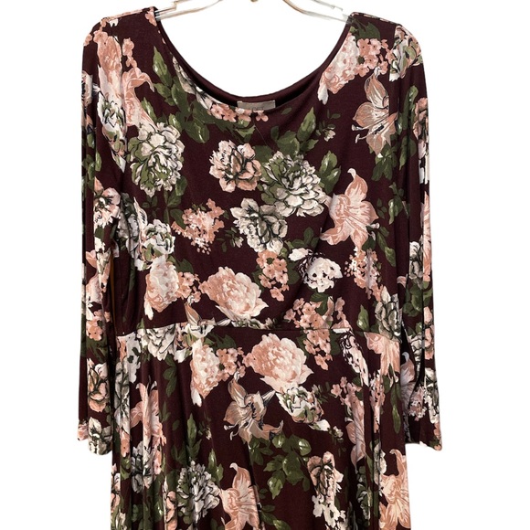 LOFT OUTLET UEC Womens size XL red floral 3/4 length sleeve white green burgundy - Picture 2 of 15